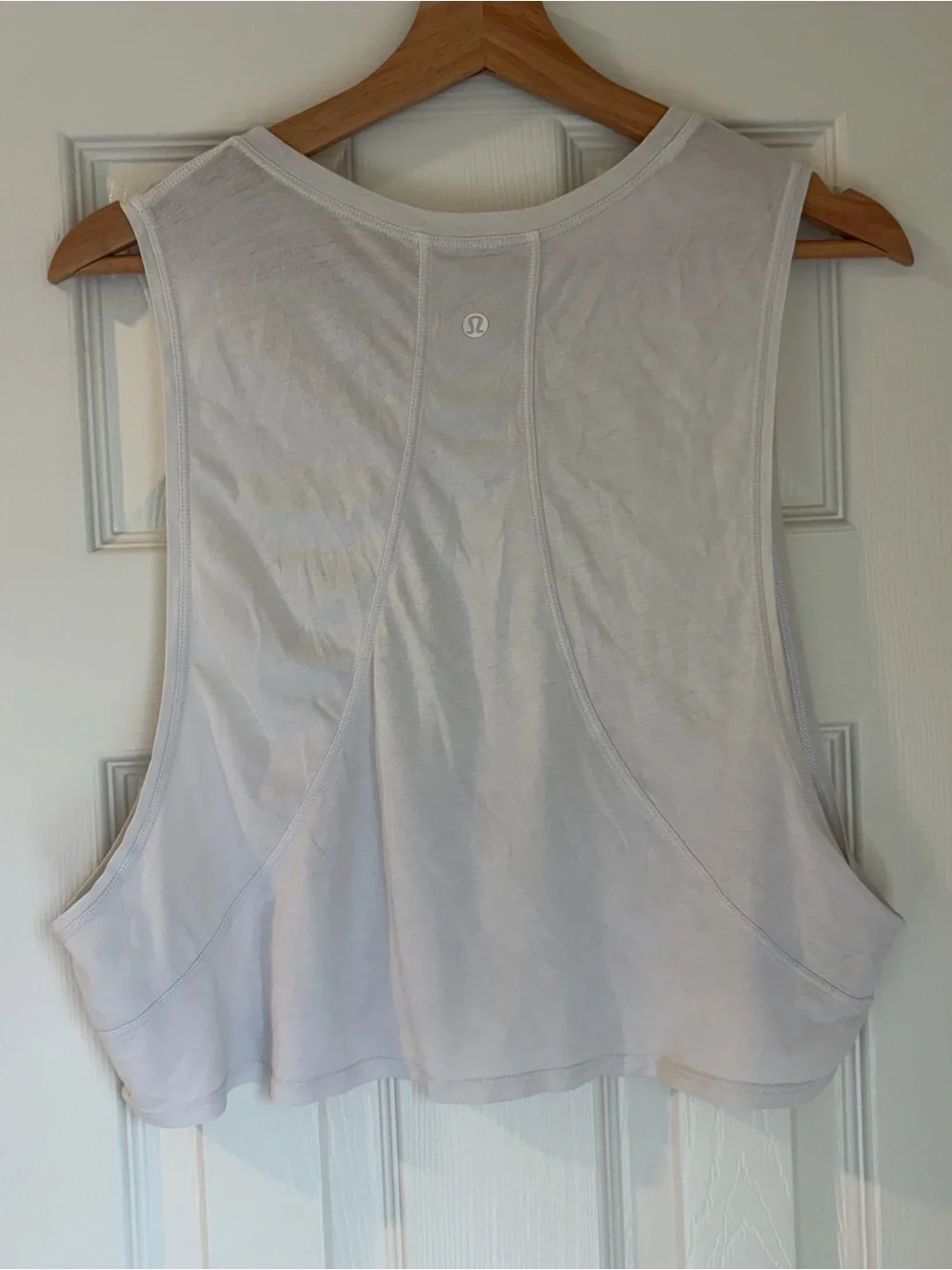 lululemon athletica White Sleeveless Crop Tank